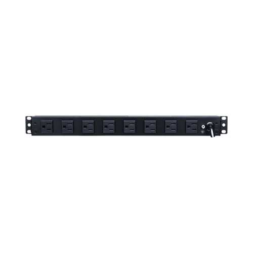PDU Básico de Montaje en Rack, Con 10 Salidas NEMA 5-15R y Protección Contra Sobretensiones,  Enchufe de Entrada NEMA 5-15P, de 19in, 1UR, 15 Amp, 120 Vca