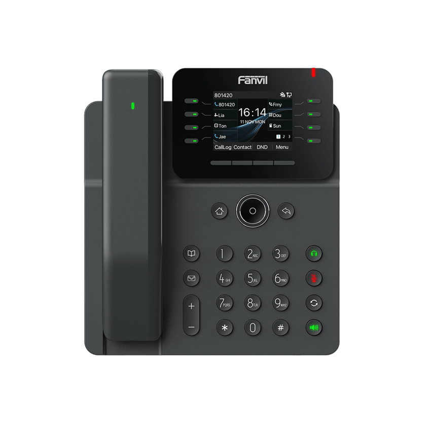 Telefono IP Handset Inalámbrico, 12 Líneas SIP, Conferencia 6 Vias, Puertos Gigabit, PoE, Pantalla 2.8