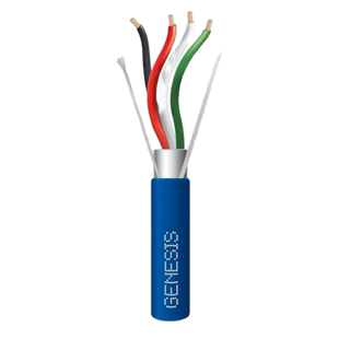 Bobina de 305 Metros (1000 Pies) de Cable 4 x 18 AWG / Plenum / BLINDADO / Tipo FPLP, CMP, CL3P / Color Azul / Para Aplicaciones en Sistemas de Seguridad, Audio, Control y otras Aplicaciones