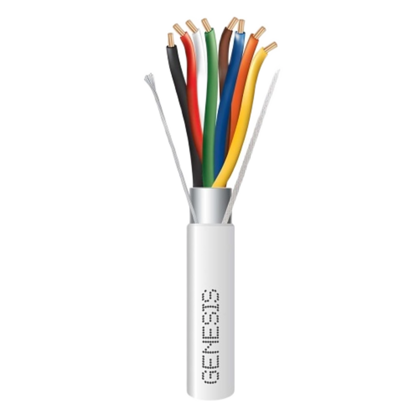 Carrete de 305 Metros (1000 Pies) / Cable de Cobre / 8 x 18 AWG  / Plenum / Blindado / Para Interior / Color Blanco / Para Aplicaciones de Alarmas de Intrusión/Control de Acceso/ Automatización / Interfonos y Tv Porteros