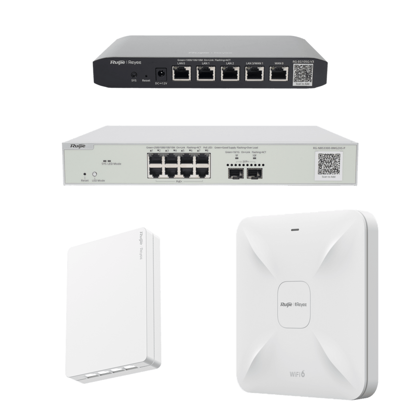 Equipos Ruijie DEMO Ideal para Probar Integraciones de Redes Business y Enterprise con WiFi 6