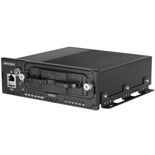 NVR Móvil de 8 Canales / 5 Megapixel / 4 Puertos PoE + 4 Vía Switch / 2 Bahías de HDD / Incluye Modulo GPS / Conector M12
