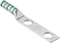 Zapata de compresión LCC600-12-6 para cal. 600 Kcmil, Doble barreno para tornillo prisionero de 1/2, Espaciado de orificios 44.5mm, 1 Pz