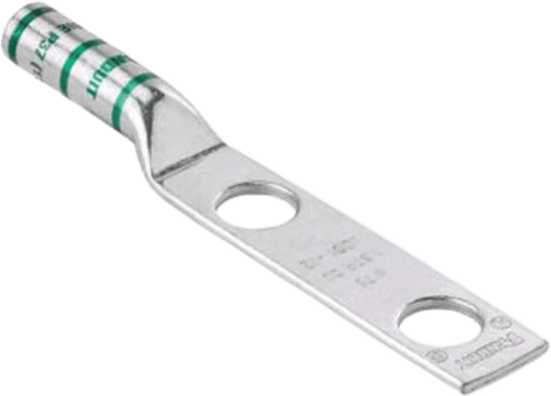 Zapata de compresión LCC600-12-6 para cal. 600 Kcmil, Doble barreno para tornillo prisionero de 1/2, Espaciado de orificios 44.5mm, 1 Pz