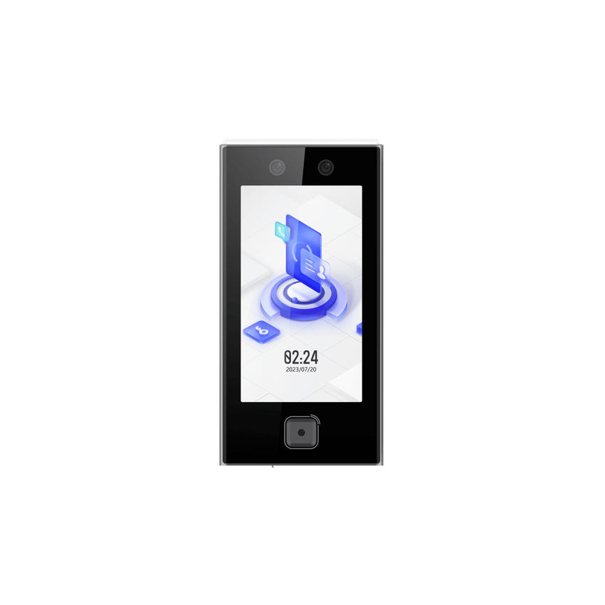 Terminal Facial Min Moe WiFi / Lector de QRs Físico de Alta Velocidad / 6,000 Rostros / Pantalla 7" / Administrable en la Nube con Hik-Connect 6 / Exterior IP65 / LED Rojo/Verde Indicador de Acceso / SIP Estandar / HIK-IA