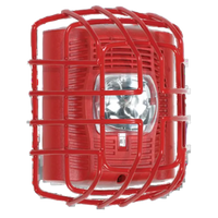 Protector De Rejilla Anti Vandalismo Y Golpes Accidentales, Color Rojo, Para Sirenas/Estrobos/Bocinas System Sensor, Montaje a Ras, 7.40"Altox6.15"Anchox3.39"Profundidad