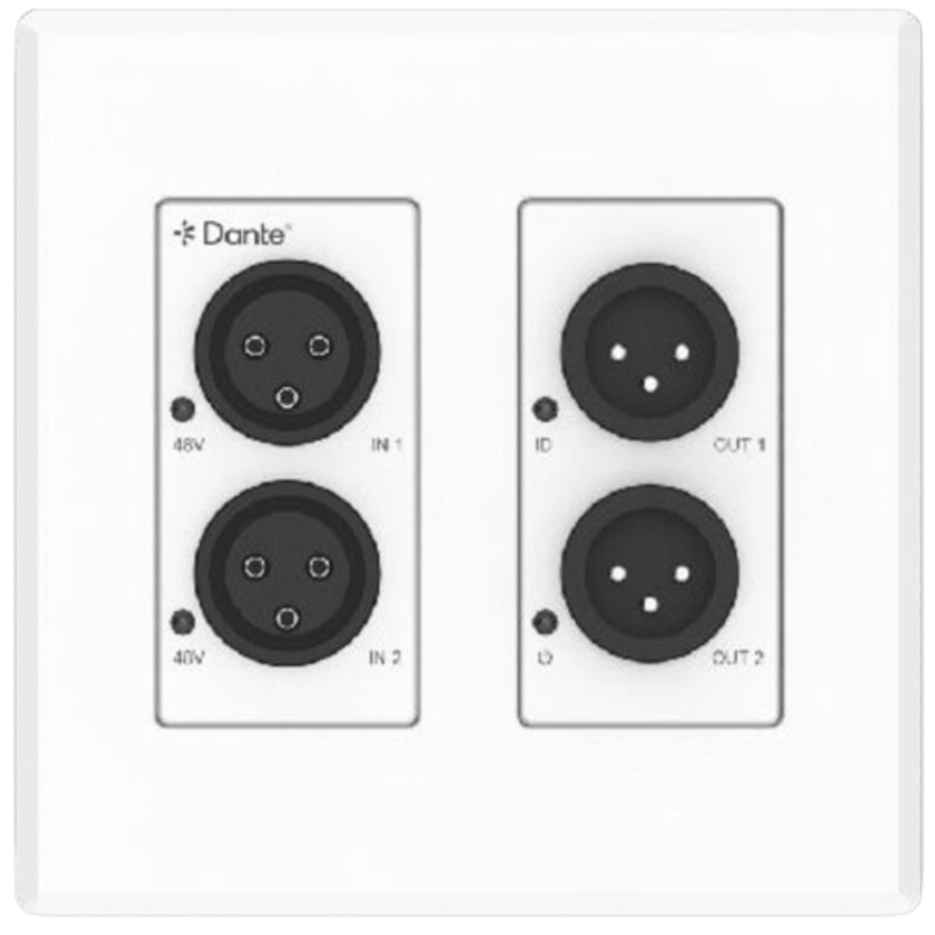 Extensor de Audio Analógico XLR a Dante® | 2 Entradas y 2 Salidas | Conversión Digital de Audio | PoE IEEE 802.3af | Phantom Power 48V | Latencia Configurable 1-5ms | Rango Dinámico >90dB