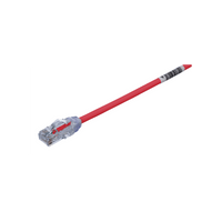 Cable de Parcheo UTP Cat6A, CM/LSZH, Diámetro Reducido (28AWG), Color Rojo, 20 cm (7.87 Pulgadas).