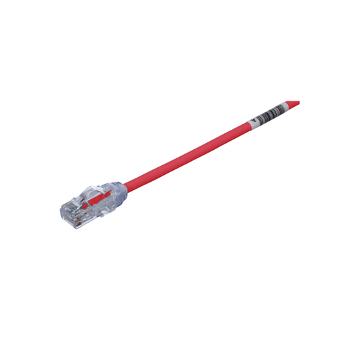 Cable de Parcheo UTP Cat6A, CM/LSZH, Diámetro Reducido (28AWG), Color Rojo, 20 cm (7.87 Pulgadas).