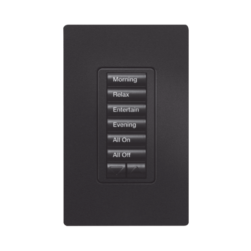 (RadioRA2) Teclado Seetouch Hibrido 6 botones, 2 botones subir/bajar, programe escenas diferentes en cada botón,puede instalarse en un interruptor de luz.
