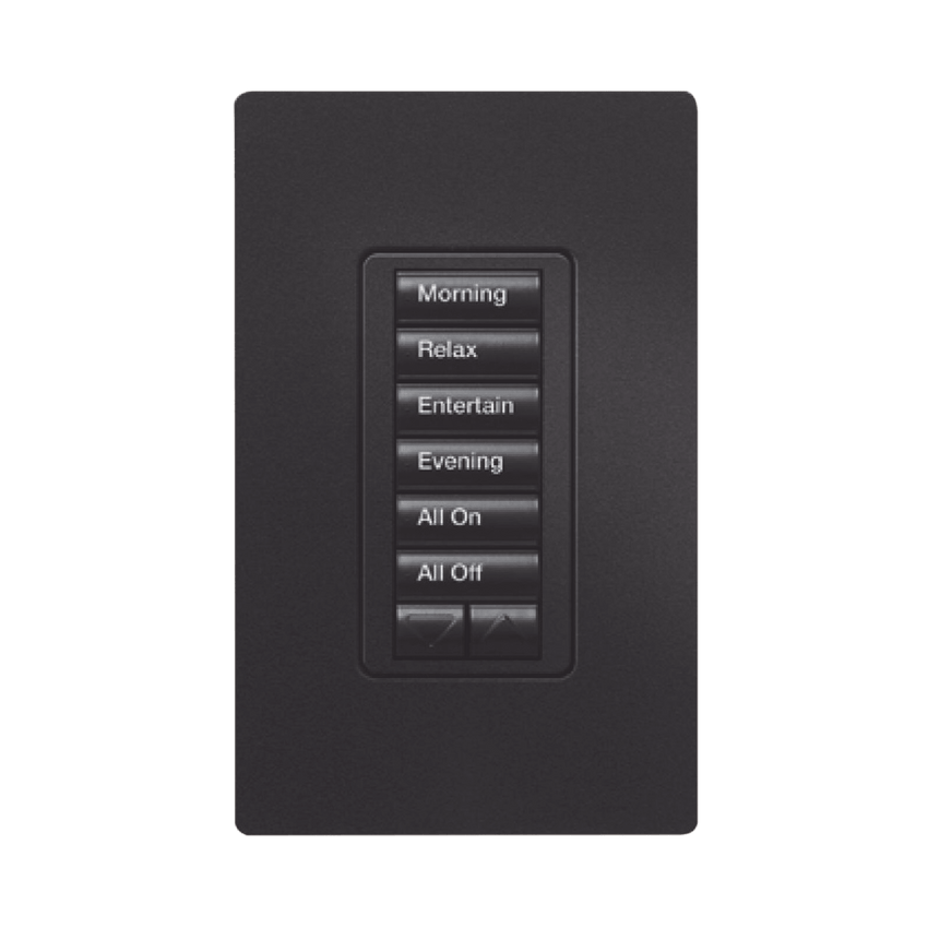 (RadioRA2) Teclado Seetouch Hibrido 6 botones, 2 botones subir/bajar, programe escenas diferentes en cada botón,puede instalarse en un interruptor de luz.