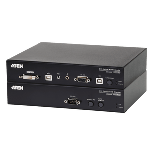 Extensor KVM DVI | Transmisión por Fibra Óptica | Distancia hasta 600 m | Resolución 1920x1200 a 60 Hz | Señales RS-232 y USB