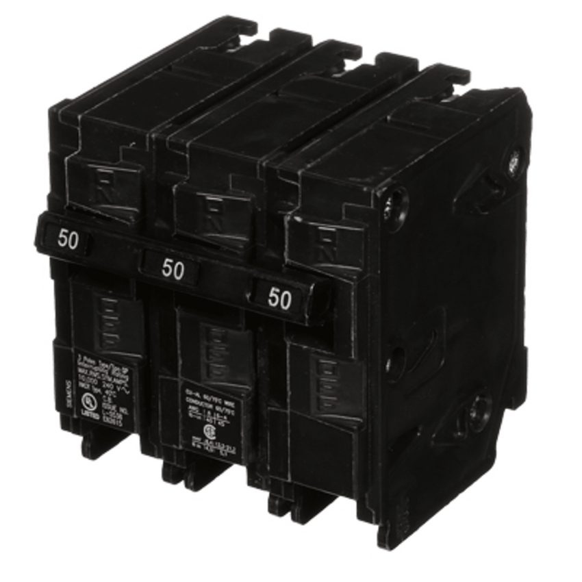 Interruptor automático enchufable tipo QP 3 polos, 50 amp