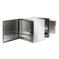 Gabinete de Pared ProTek / Bisagra Doble / AC Tipo 4 4X 12 / Acero Inoxidable 304 / 12U / 621 mm (24.4 in) Alto x 600 mm (23.6 in) Ancho x 789 mm (31.1 in) Fondo / Cepillado #3 / Montaje en Rack 19 pulgadas