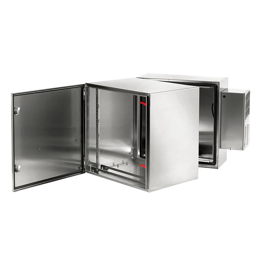 Gabinete de Pared ProTek / Bisagra Doble / AC Tipo 4 4X 12 / Acero Inoxidable 304 / 12U / 621 mm (24.4 in) Alto x 600 mm (23.6 in) Ancho x 789 mm (31.1 in) Fondo / Cepillado #3 / Montaje en Rack 19 pulgadas