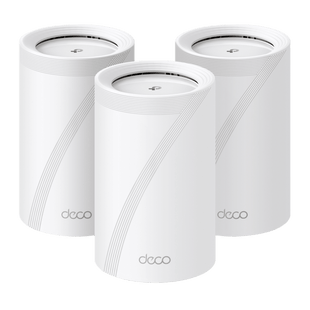 KIT 3 Routers Inalámbrico MESH Interior para Hogar / Triple Banda Wi-Fi 7 BE9300 Mbps / 2 Puerto 2.5 Gigabit WAN/LAN / 4 Antenas Internas / Operación Multi-Link MLO / Administración Mediante la App Deco (iOS, Android) / HomeShield