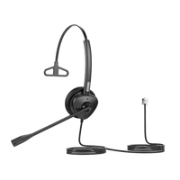 Diadema Monoaural con Audio HD y Brazo Ajustable de 260°, Conexión RJ9 y Sonido de Alta Definición