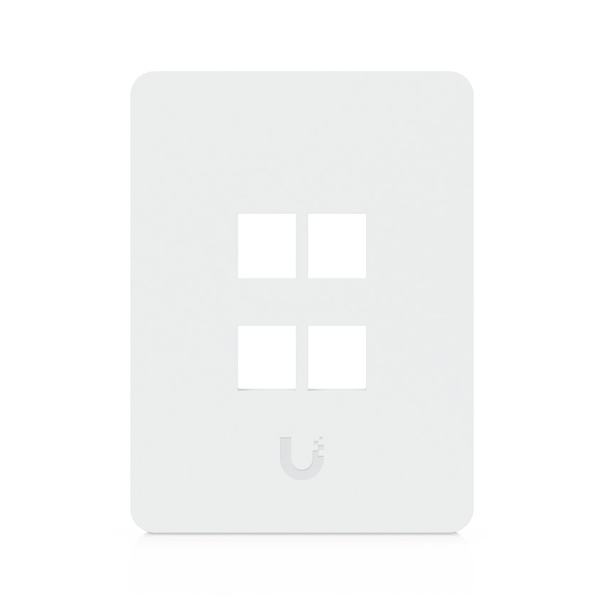 Placa de Pared Vertical Universal para Keystone de 4 Puertos con Cubierta Pintable, Acabado Personalizable, Paquete con 4 Piezas