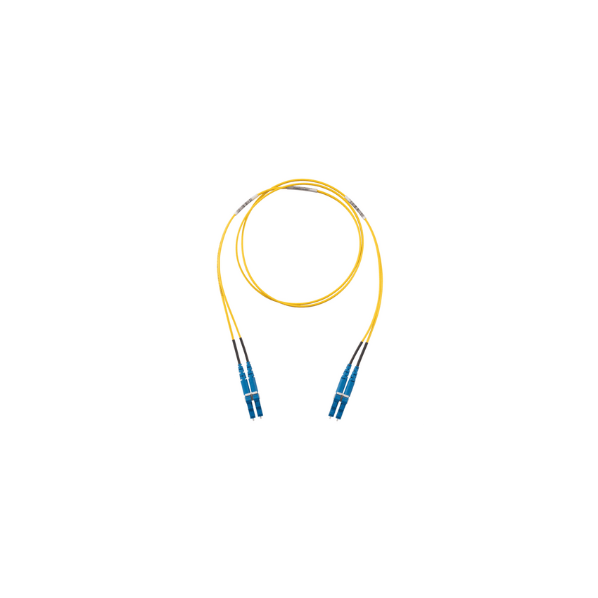 Jumper de Fibra Optica Monomodo 9/125 OS2, LC-LC Duplex, LSZH (Cero Halógenos), Color Amarillo, 1 Metro