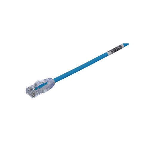 Cable de Parcheo UTP Cat6A, CM/LSZH, Diámetro Reducido (28AWG), Color Azul, 1.22 Metros (4 Pies)