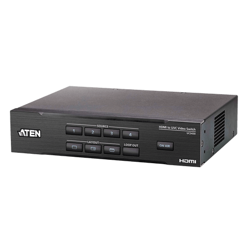 Switcher HDMI a USB 4 Entradas | 4K@60 | USB-C Streaming | Audio Mixer | PiP/Chroma | Control App