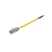 Cable de Parcheo UTP Cat6A, CM/LSZH, Diámetro Reducido (28AWG), Color Amarillo, 0.61 Metros (2 Pies)