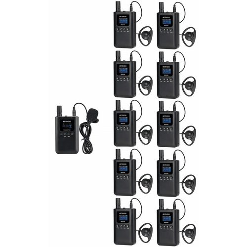 Kit para guía turístico de 1 transmisor y 10 receptores