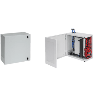 Gabinete de Montaje en Pared L-Box, 1219 x 610 x 313 mm, de Acero, 12 UR, Color Gris