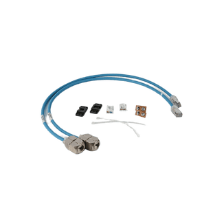 2 Cables In-Line Para Conexión en Campo de Jack a Plug RJ45 Cat6A / Blindado S/FTP / Patch Cord Azul 0.5 m / Ideal para Access Point, Cámaras IP y Gabinetes con Espacios Reducidos / CM/LSOH-1 / 28 AWG / Compatible con PoE / 2 Piezas