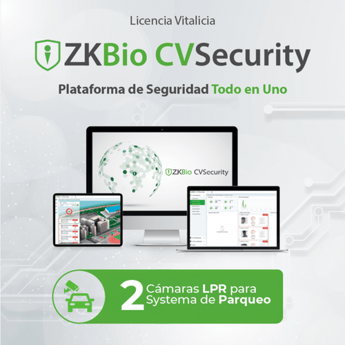 Licencia para ZKBio CVsecurity para modulo de estacionamiento de 2 carriles con camara de reconocimiento de placas