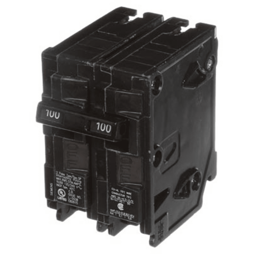 Interruptor automático enchufable tipo QP 2 polos, 100 amp