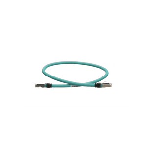 Patch Cord Cat5e de Grado Industrial 600V, Blindado SF/UTP, Calibre 24 AWG, Color Aqua, 60 cm (23.62 pulgadas).