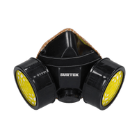 Respirador de Media Cara / Protección contra Contaminantes Aéreos / Diseño de Media Cara / Doble Cartucho Intercambiable / Incluye 2 Cartuchos para Vapores Orgánicos / Variedad de Filtros / Sellado Cómodo / Válvul