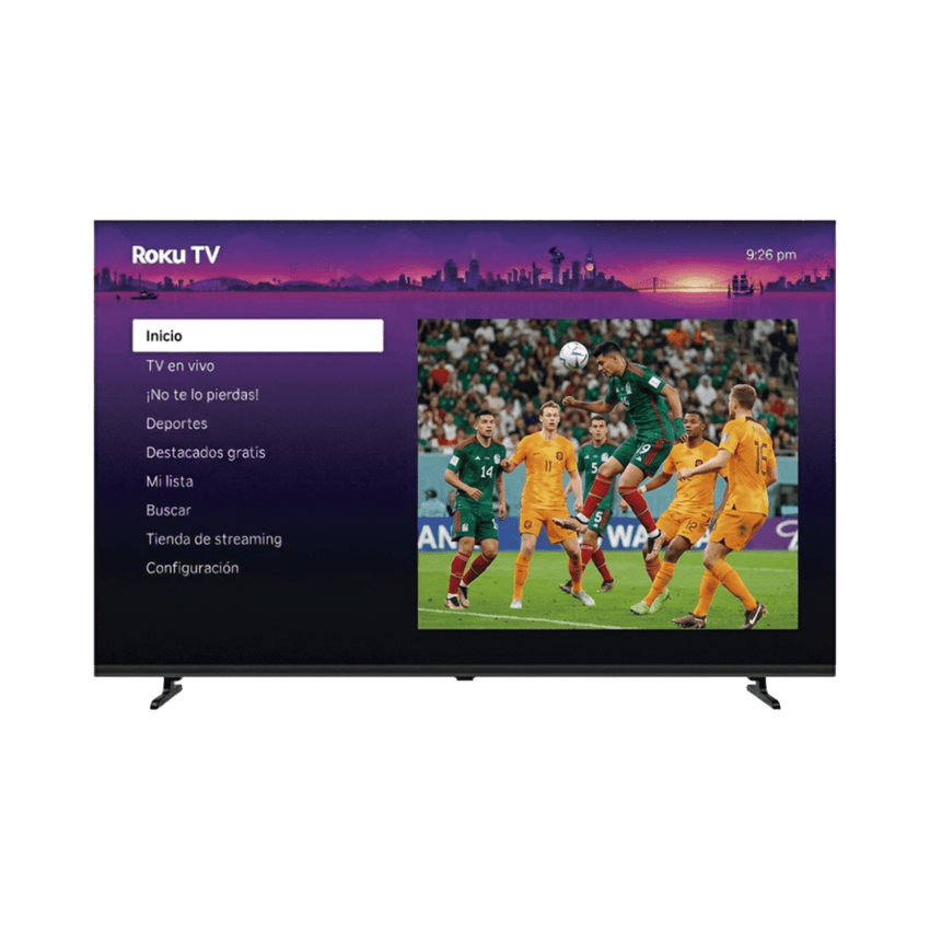 Smart TV 98 pulgadas QLED 4K Ultra HD con ROKU TV / Pantalla Gigante 2.19m × 1.25m / 1.07 mil millones de colores / Audio Dolby 12W+12W / 3 HDMI con ARC-CEC / WiFi / Ideal para Sala, Negocios y Digital Signage