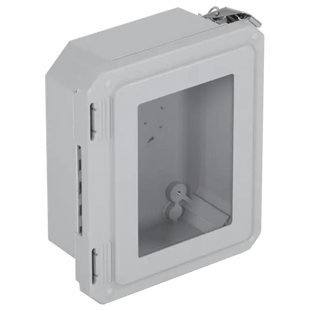 Caja Impermeable De Fibra De Vidrio, 8.77" (22.27cm) Alto x 6.77" (17.19cm) Ancho x 4.06" (10.31cm), Con Ventanilla, Listado UL/cUL, Hecho En EE.UU, Serie EnviroArmour®