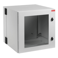 Gabinete Industrial ProTek de 12 UR Puerta con Ventana de 612 x 600 x 610 mm, Protección NEMA Tipo 12; IP55; IK10, Abatible, Fabricado en Acero, Color Gris Claro