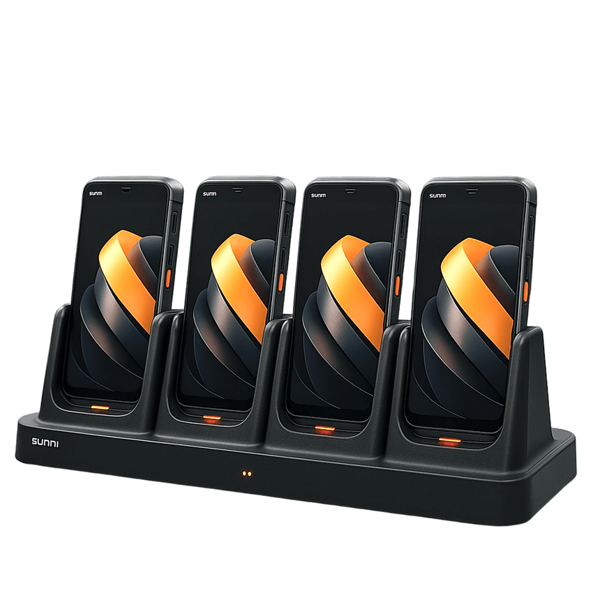 Base de Carga 4 Bah�as / Carga Simult�nea / Pogo Pins Directos / Indicadores LED Individuales / Dise�o Vertical / Compatible SUNMI L3 / Gesti�n de Flotas