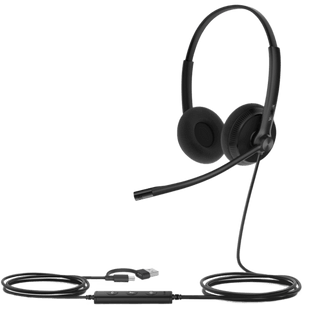 Diadema Alambrica Yealink UH34 Lite Dual USB-C/A con Almohadillas de Esponja y Compatibilidad UC Multiplataforma