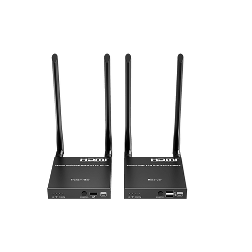 Extensor Inalámbrico HDMI| Con KVM | 4K@60Hz 4096x2160 | Tecnología ipcolor | Banda 5G 5.18-5.24 GHz | Distancia 50 m | Conexión de Hasta 1 a 4