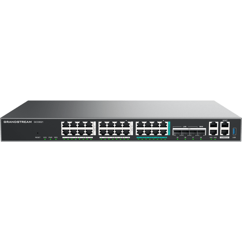 Dispositivo de Convergencia de Redes GCC6021 / Router VPN / Firewall de Próxima Generación / IP PBX / Switch de Red / 4 Puertos Gigabit Ethernet / 1 Puerto SFP+ 10 Gigabit / 1 Puerto 2.5 Gigabit / Gestión en la Nube GDMS / Montaje en