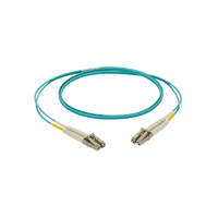 Jumper de Fibra Optica Multimodo 50/125 OM4, LC-LC Duplex, LSZH, Color Aqua, 2 Metros
