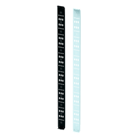 Organizador Vertical para Amarre de Cables / Acero Dulce / 2068 x 122 x 19 mm (81.4 x 4.8 x 0.75 in) / Negro Intenso RAL 9005 / Montaje sin Herramientas / Compatible con Accesorios de Gestión