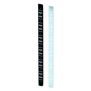 Organizador Vertical para Amarre de Cables / Acero Dulce / 2068 x 122 x 19 mm (81.4 x 4.8 x 0.75 in) / Negro Intenso RAL 9005 / Montaje sin Herramientas / Compatible con Accesorios de Gestión