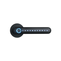 Cerradura de Palanca Inteligente / Entrada Sin Llave / Huella Dactilar + Código + Tarjeta / BLE 5.0 / App NGTeco Home / 100 Usuarios / Aleación de Aluminio Negro / Para Puertas 30-60 mm