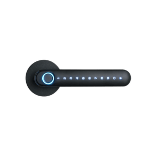 Cerradura de Palanca Inteligente / Entrada Sin Llave / Huella Dactilar + Código + Tarjeta / BLE 5.0 / App NGTeco Home / 100 Usuarios / Aleación de Aluminio Negro / Para Puertas 30-60 mm