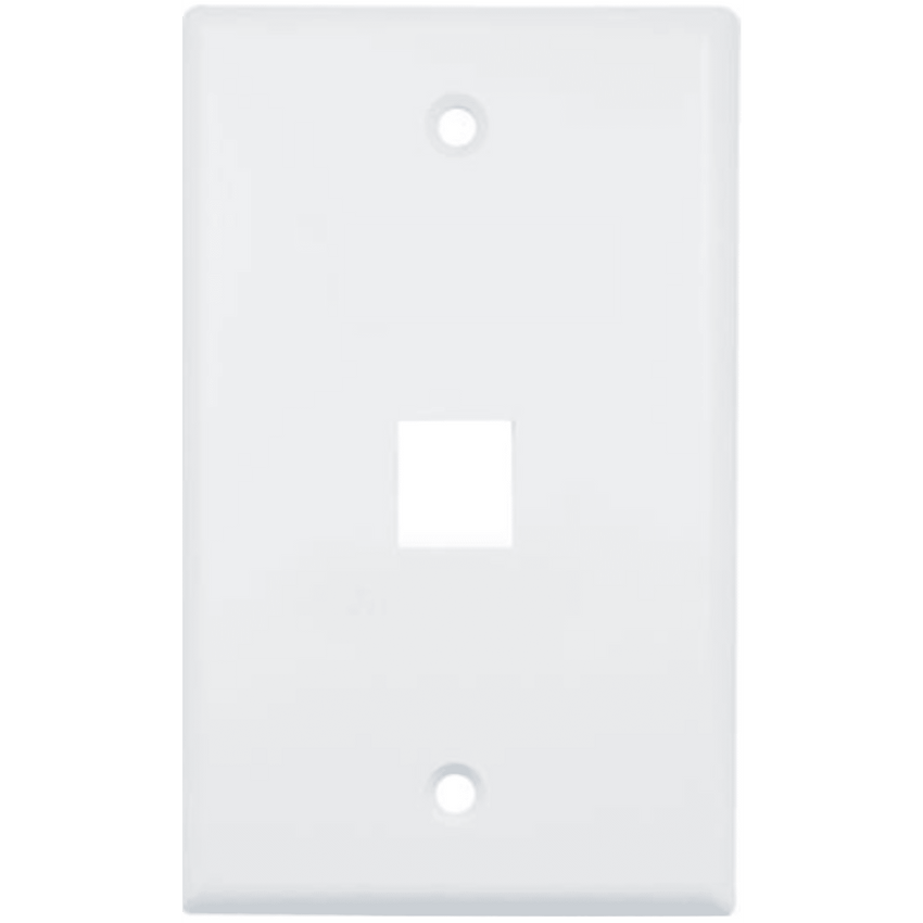 Placa de Pared (Face Plate) / 1 Puerto / Color Blanco / Caja con 20 Piezas / ABS