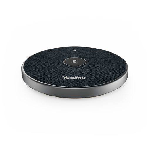 Micrófono inalámbrico 360° VCM36W-PACKAGE de Yealink para videoconferencias, con amplio alcance y cancelación de ruido.