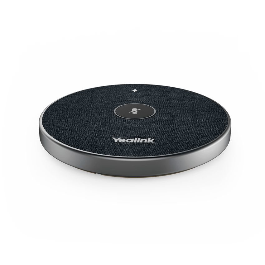 Micrófono inalámbrico 360° VCM36W-PACKAGE de Yealink para videoconferencias, con amplio alcance y cancelación de ruido.