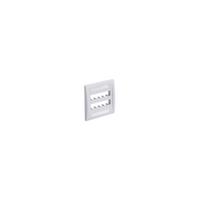 Placa de Pared Vertical Ejecutiva, Salida Para 10 Puertos Mini-Com, Con Espacios Para Etiquetas, Color Blanco Mate