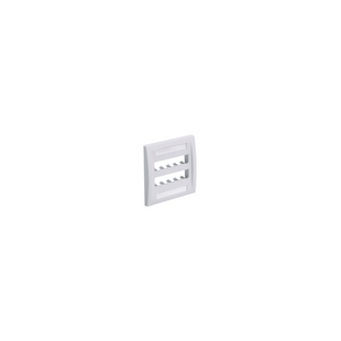 Placa de Pared Vertical Ejecutiva, Salida Para 10 Puertos Mini-Com, Con Espacios Para Etiquetas, Color Blanco Mate